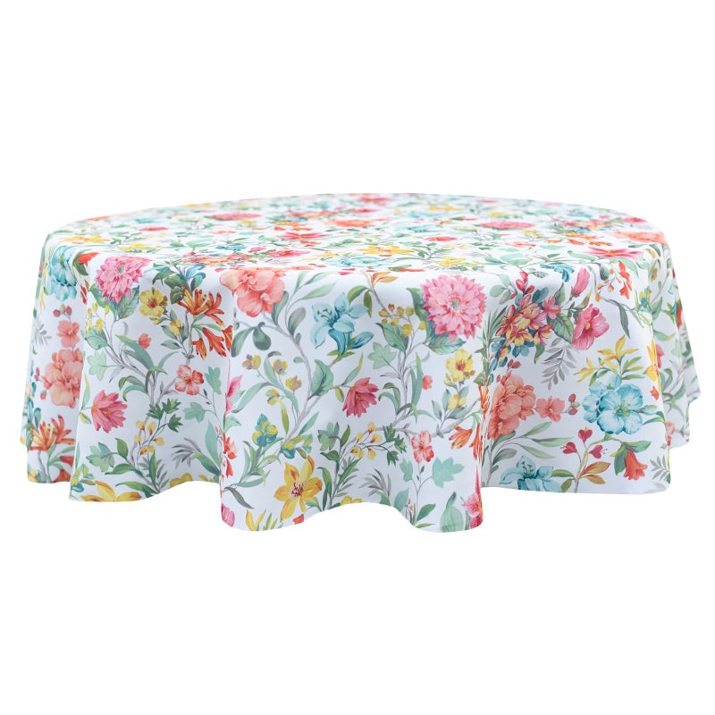 Benson Mills Spillproof Spring/Summer Durable Heavyweight Fabric Indoor Outdoor Tablecloth, Washable Table Cloth for Round Tables, Picnic/Patio Table Covers (70" Round, Botanica) - Image 3